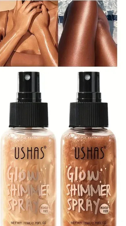 Glow shimmer spray