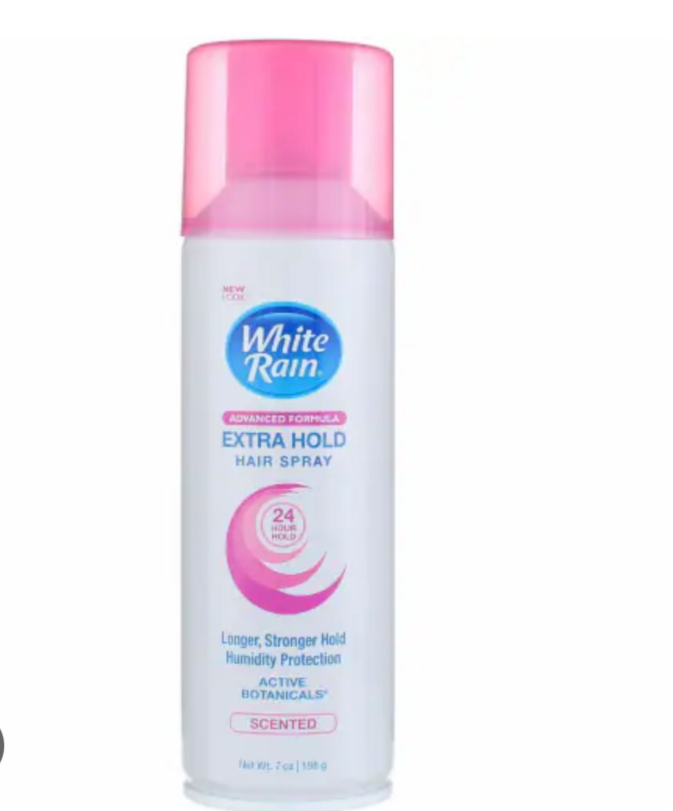 White rain hair spray