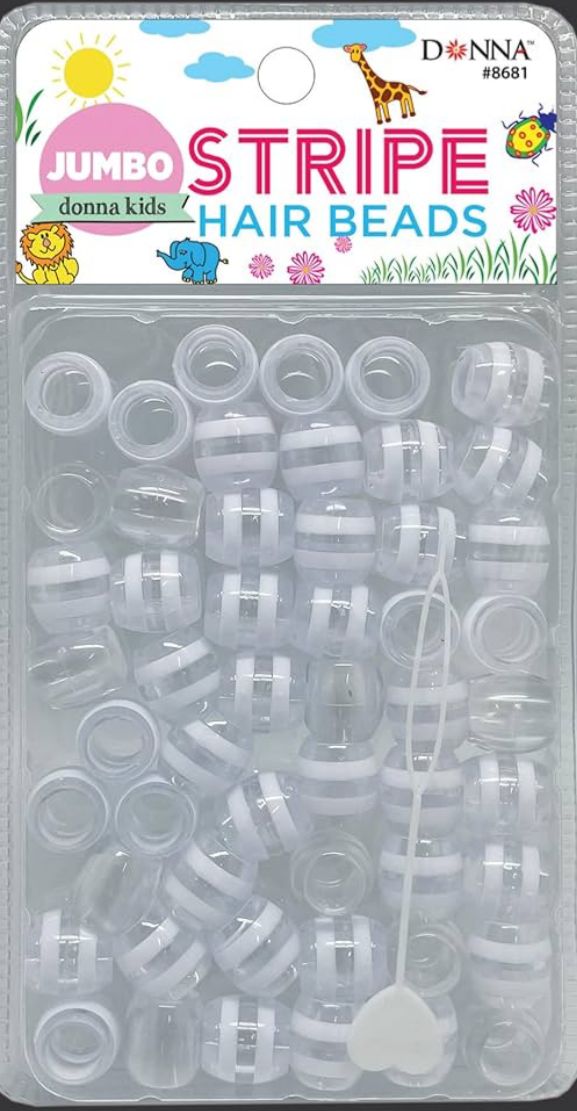 Jumbo Stripe  Hair Beads