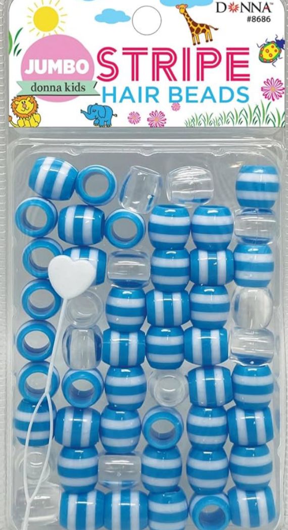 Jumbo Stripe  Hair Beads
