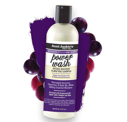 Aunt Jackie's Grapeseed Style & Shine Recipes Power wash Intense Moisture Clarifying Shampoo